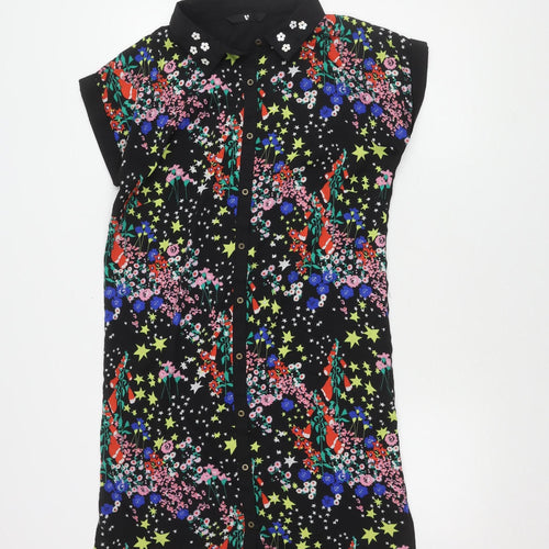 Very Girls' Black Multicoloured Floral Dress Size 15