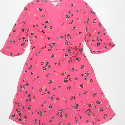 Monsoon Women's Pink Floral Dress Size 14