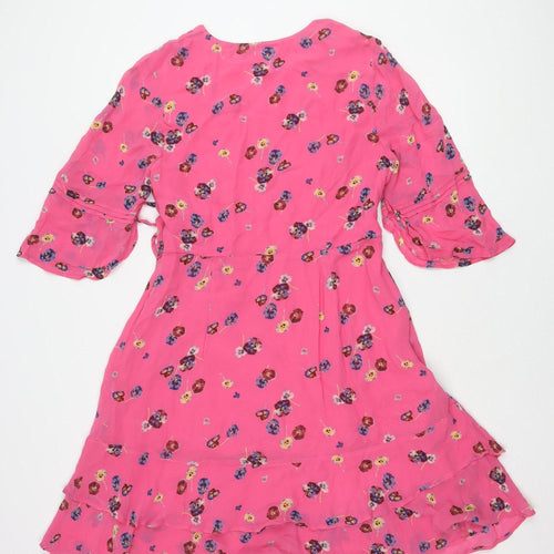 Monsoon Women's Pink Floral Dress Size 14