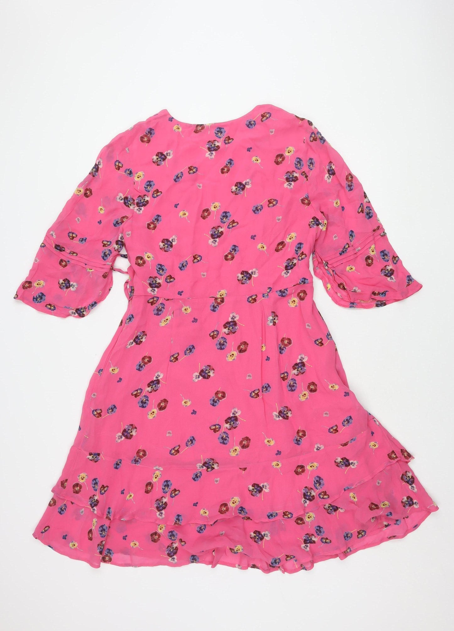 Monsoon Women's Pink Floral Dress Size 14