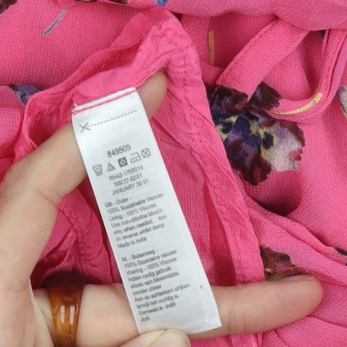 Monsoon Women's Pink Floral Dress Size 14