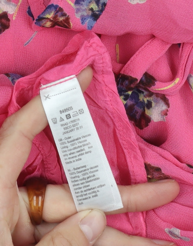 Monsoon Women's Pink Floral Dress Size 14