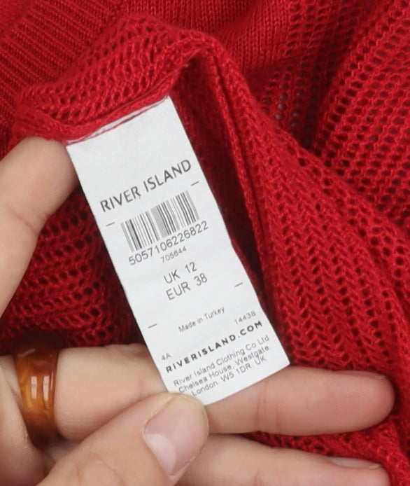 River Island Women's Red Pullover Jumper, Size 12