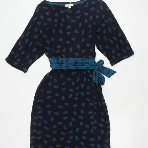 Monsoon Women's Blue Floral 3/4 Sleeve Dress S