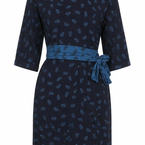 Monsoon Women's Blue Floral 3/4 Sleeve Dress S