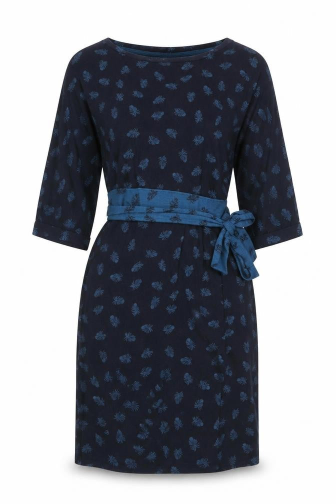 Monsoon Women's Blue Floral 3/4 Sleeve Dress S