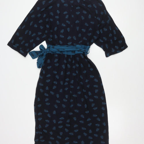 Monsoon Women's Blue Floral 3/4 Sleeve Dress S
