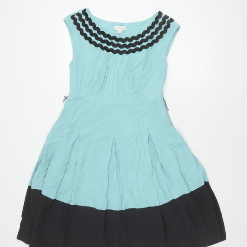 Monsoon Women's Blue Black Colourblock Dress 12