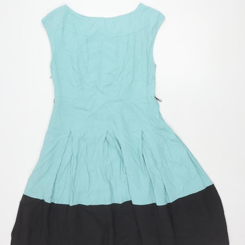 Monsoon Women's Blue Black Colourblock Dress 12
