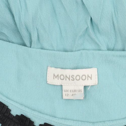 Monsoon Women's Blue Black Colourblock Dress 12