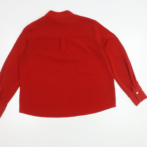 Zara Basic Red Women's High Neck Blouse Size 14