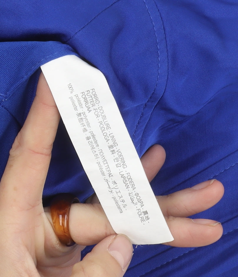 Zara Women Blue Corset-style Top UK Size 12 with Zip Detail