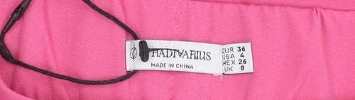 Stradivarius Women's Pink Wide-Leg Trousers Size 8