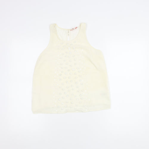 Next Women Ivory Sleeveless Tank Top in Size 10
