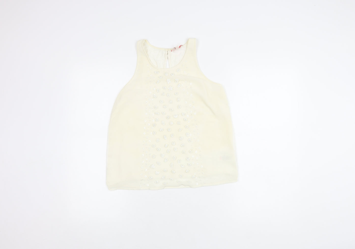Next Women Ivory Sleeveless Tank Top in Size 10