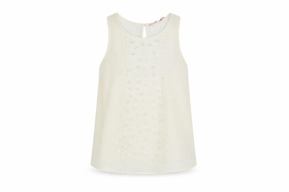 Front view of Next Women Ivory Sleeveless Tank Top in, size 10