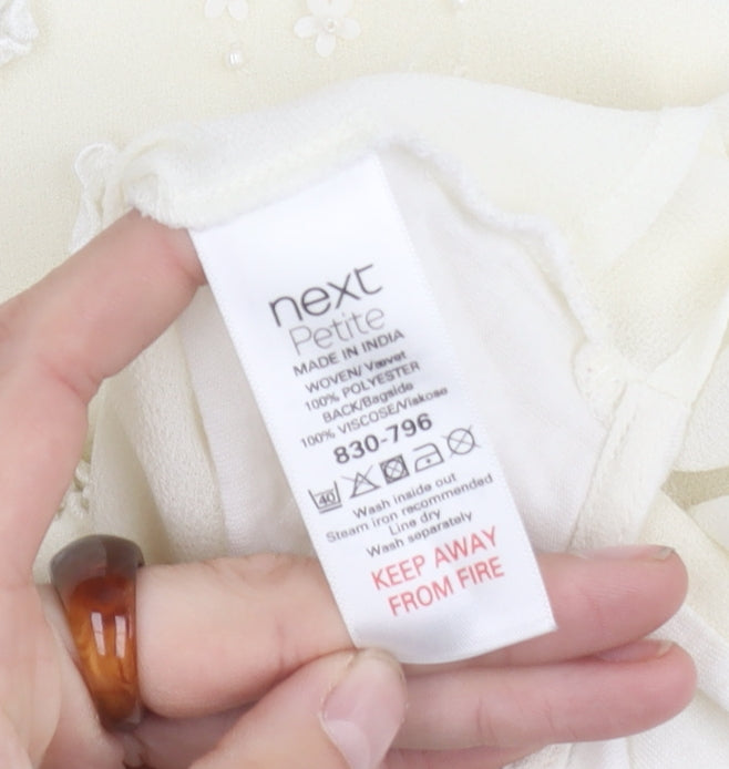 Next Women Ivory Sleeveless Tank Top in Size 10