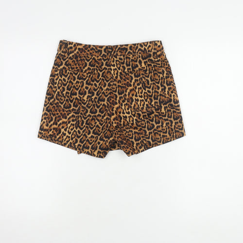 Zara Women's Brown Animal Print Shorts Size 4