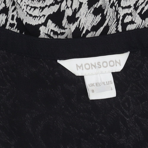 Monsoon Black Floral Sequin Dress, Women's Size 8