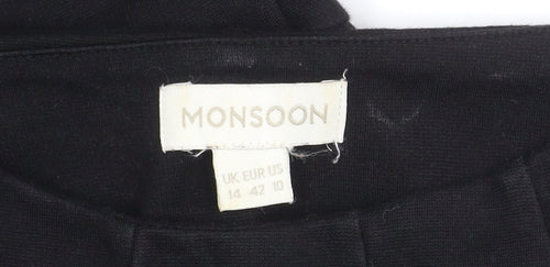 Monsoon Women’s Black Dress Size 14 Elegant and Versatile