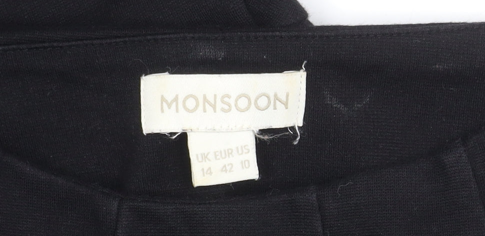 Monsoon Women’s Black Dress Size 14 Elegant and Versatile