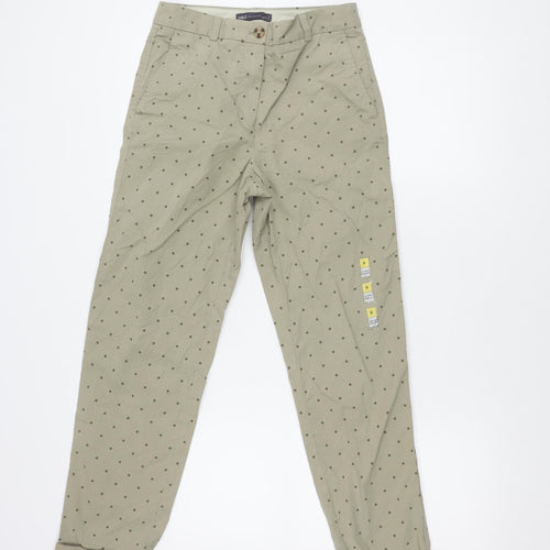 Marks and Spencer Women's Beige Polka Dot Trousers Size 6