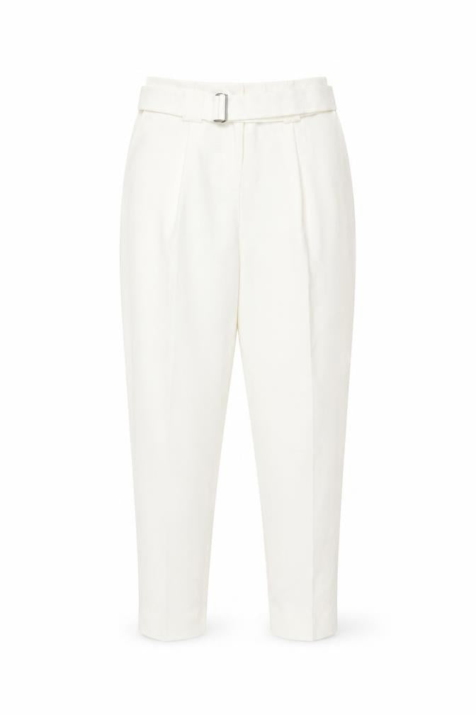 Topshop Women’s White Trousers, Size 10, Belted, Casual