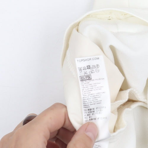 Topshop Women’s White Trousers, Size 10, Belted, Casual