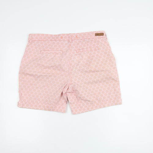 Next Women's Pink Chino Shorts Size 14 - Geometric Pattern