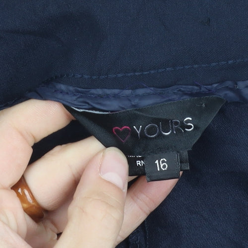 Yours Women's Blue Trousers Size 16 Button Closure