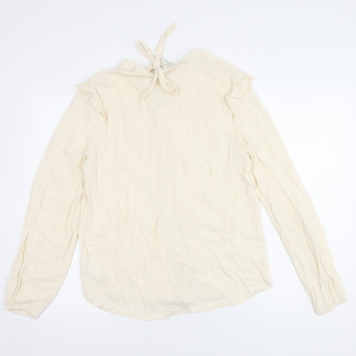 Monsoon Women's Ivory Blouse, M, Long Sleeve, Button-Up