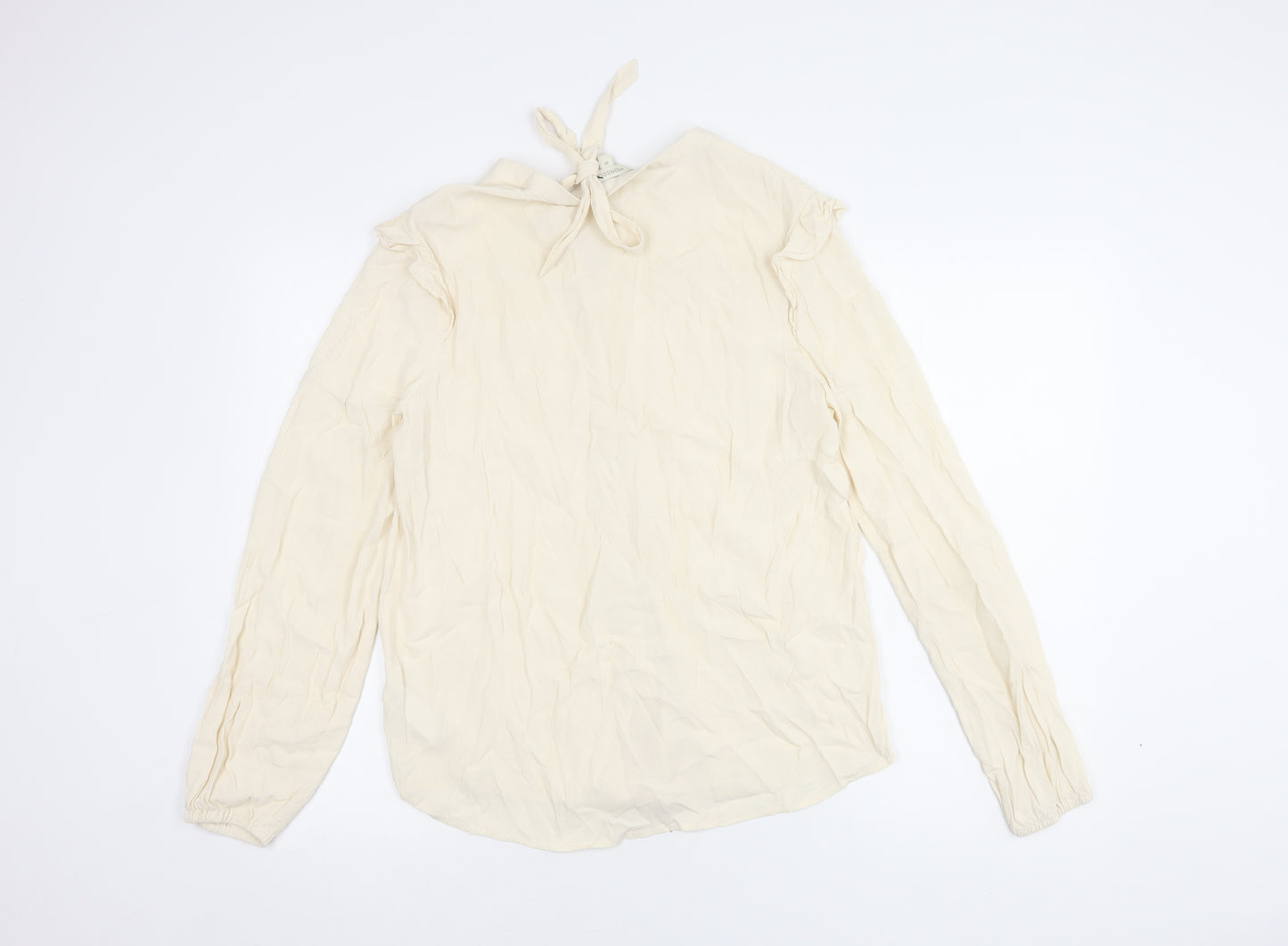 Monsoon Women's Ivory Blouse, M, Long Sleeve, Button-Up