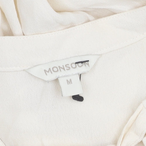 Monsoon Women's Ivory Blouse, M, Long Sleeve, Button-Up