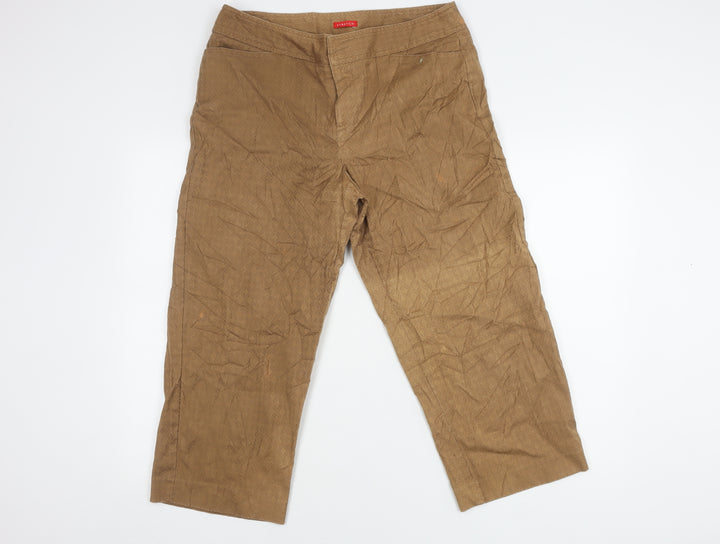 Anne Klein Women's Brown Geometric Stretch Trousers Size 12
