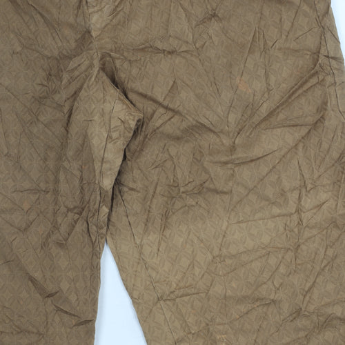 Anne Klein Women's Brown Geometric Stretch Trousers Size 12