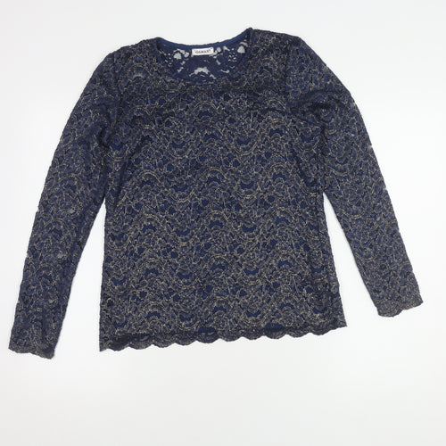 Damart Women's Blue Lace Blouse, Size 10