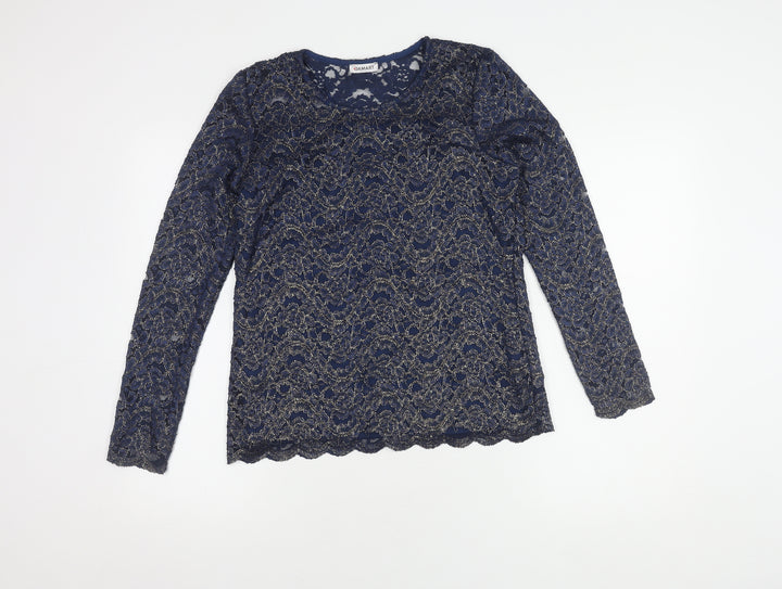 Damart Women's Blue Lace Blouse, Size 10