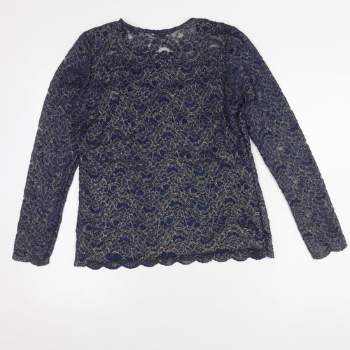 Damart Women's Blue Lace Blouse, Size 10