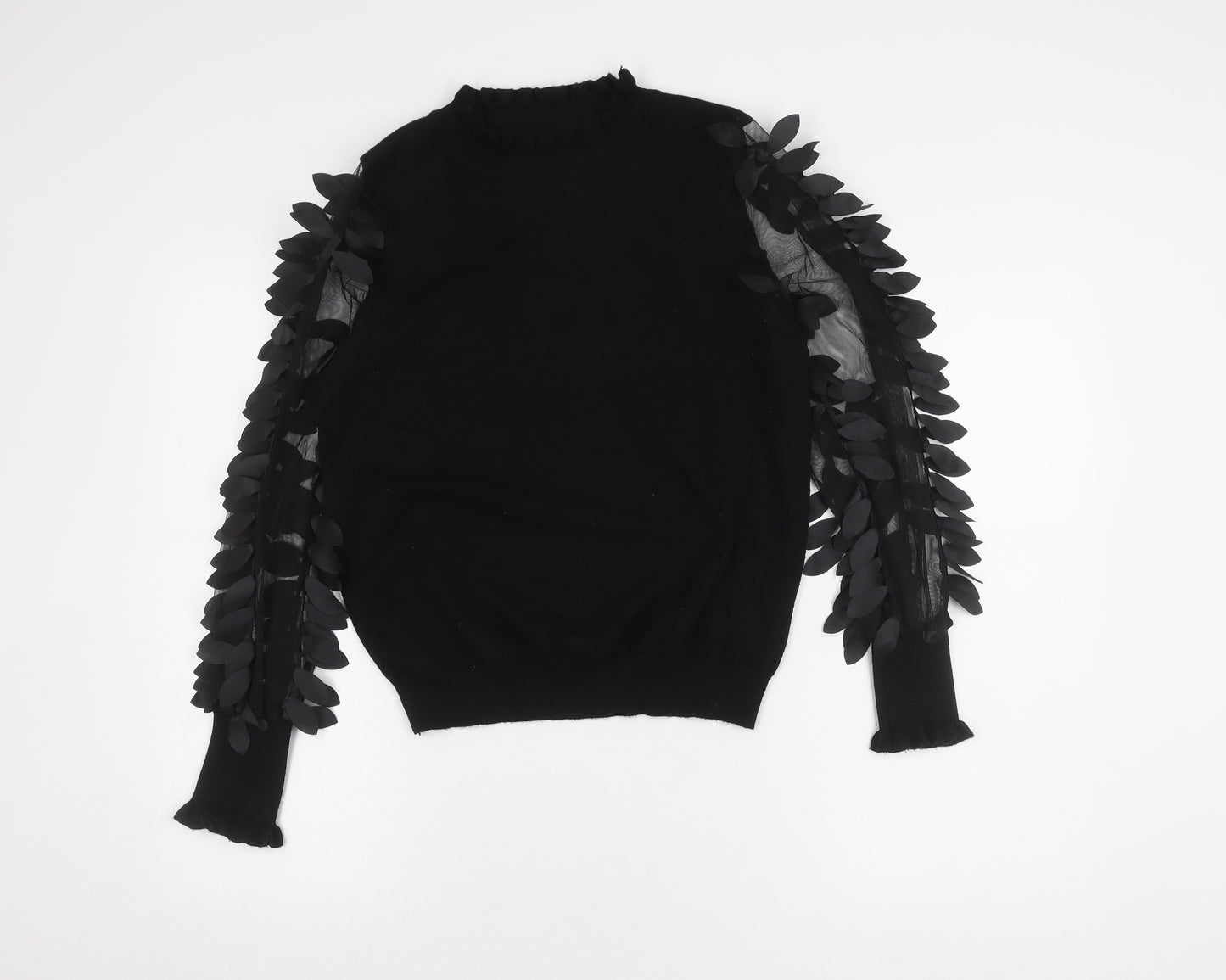 QED London Women's Black Pullover Jumper S with Embroidery