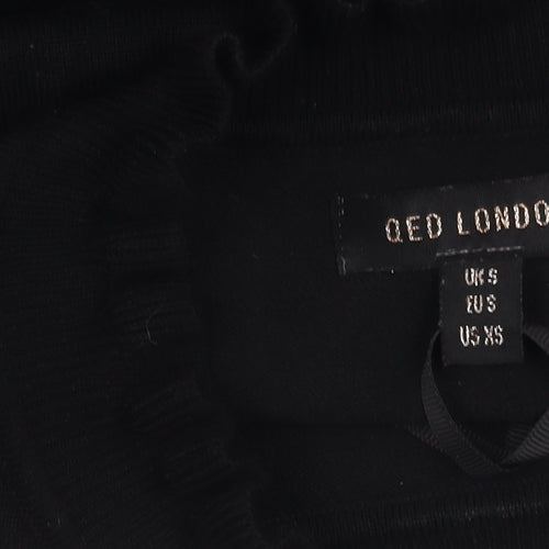 QED London Women's Black Pullover Jumper S with Embroidery