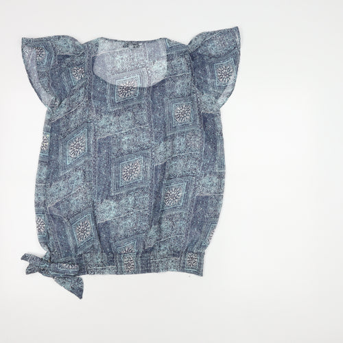 Debenhams Women's Blue Tunic Blouse, Size 12, Geometric Design