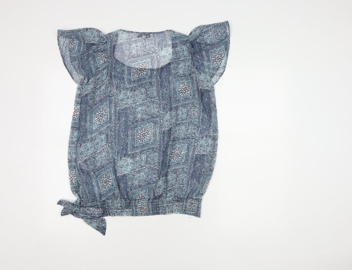 Debenhams Women's Blue Tunic Blouse, Size 12, Geometric Design