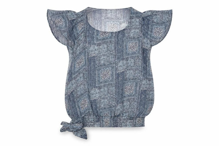 Debenhams Women's Blue Tunic Blouse, Size 12, Geometric Design