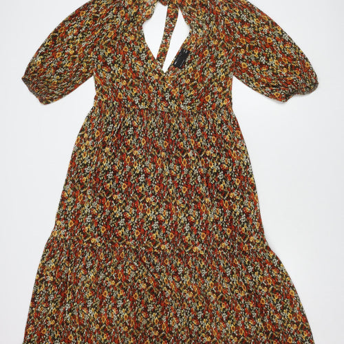 ASOS DESIGN Women's Multicoloured Floral Dress Size 4
