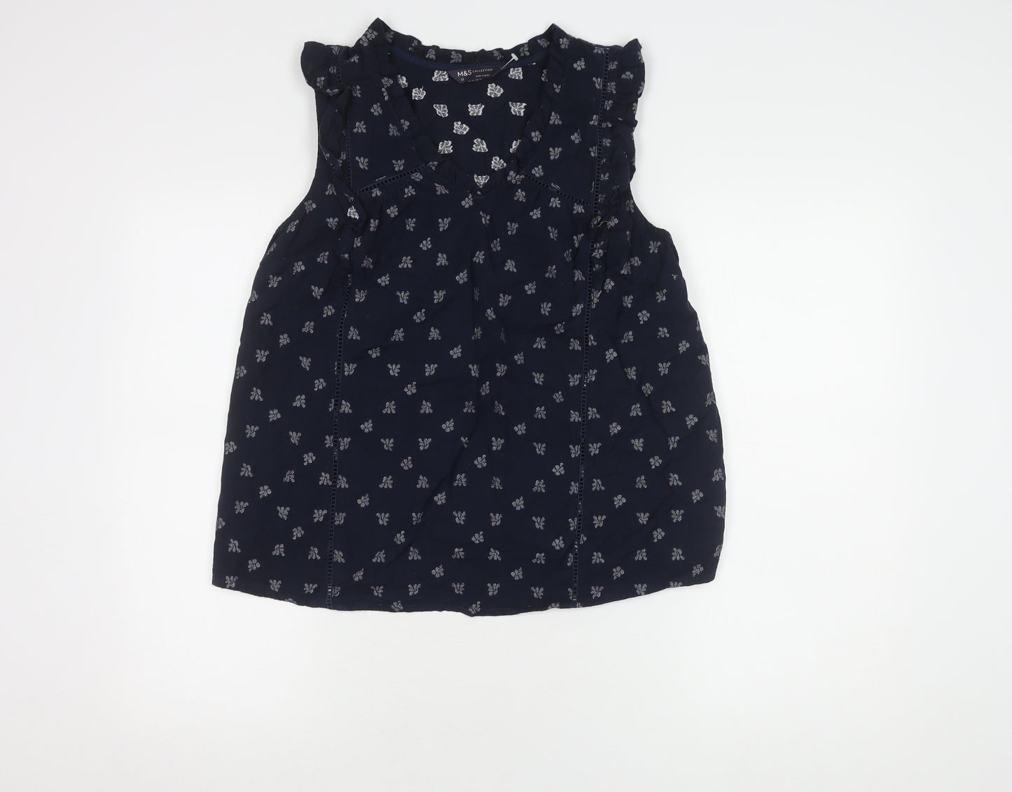 Marks and Spencer Women's Blue Sleeveless Top Size 12