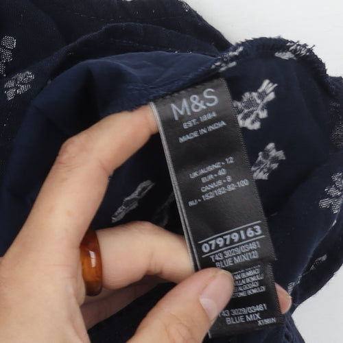 Marks and Spencer Women's Blue Sleeveless Top Size 12