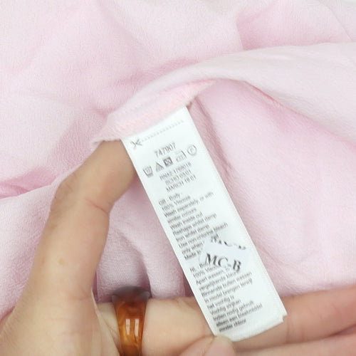 Monsoon Women's Pink V-Neck Flutter Sleeve Top