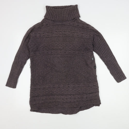 Marks and Spencer Women's Purple Roll Neck Jumper