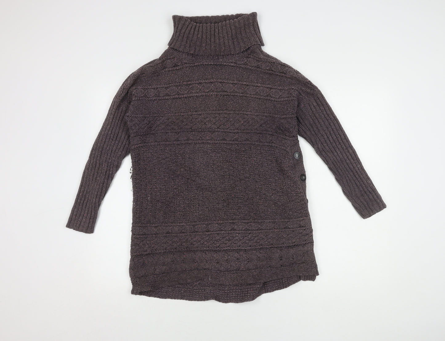 Marks and Spencer Women's Purple Roll Neck Jumper