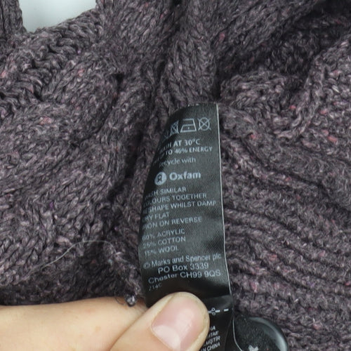 Marks and Spencer Women's Purple Roll Neck Jumper